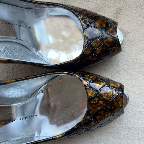 Giuseppe Zanotti Gold & Black Patent Leather Stiletto Heels EU 39 US 8 - 8.5 - Picture 10 of 16